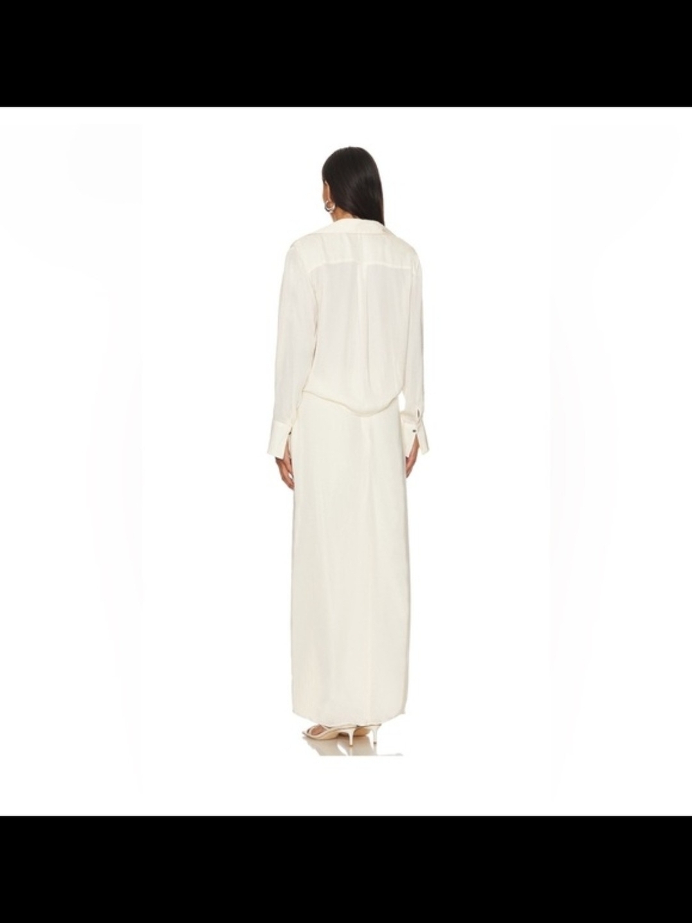 REVOLVE Aida Cream Wrap Maxi Dress with High Side Slit - Picture 2 of 6